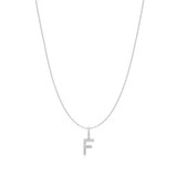 16"+3" Ania Haie Rhodium-Plated Sterling Silver Letter F Initial Necklace