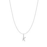 16"+3" Ania Haie Rhodium-Plated Sterling Silver Letter K Initial Necklace