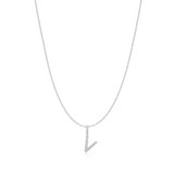 16"+3" Ania Haie Rhodium-Plated Sterling Silver Letter V Initial Necklace