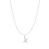 16"+3" Ania Haie Rhodium-Plated Sterling Silver Letter X Initial Necklace
