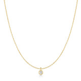 16"+3" Ania Haie Gold-Plated Sterling Silver Bezel-Set Solitaire Necklace