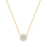 16"+2" Ania Haie Gold-Plated Sterling Silver Pave Moon Evil-Eye Necklace
