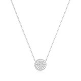 16"+2" Ania Haie Rhodium-Plated Sterling Silver Pave Moon Evil-Eye Necklace