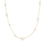 15"+3" Ania Haie Gold-Plated Sterling Silver Asymmetric Simulated Pearl Necklace