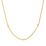 15"+3" Ania Haie Gold-Plated Sterling Silver Evil Eye Station Necklace