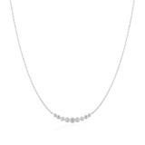16"+2" Ania Haie Rhodium-Plated Sterling Silver Graduated Bezel-Set Necklace
