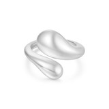 Ania Haie Rhodium-Plated Sterling Silver Sculptural Crossover Ring