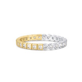 Ania Haie Two-Tone Plated Sterling Silver Square and Circle Ring R066-01T