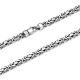 Men's 7.75" Italian Chain Rhodium-Plated Sterling Silver Byzantine Chain Bracelet by ETHOS - UB0004S
