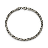 Men's 8.5" Italian Chain Gunmetal-Finish Sterling Silver Cuban Chain Bracelet by ETHOS - UB0036