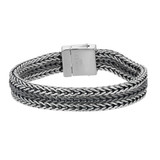 Men's Two-Tone Tri-Foxtail Chain Bracelet by ETHOS - UB0118
