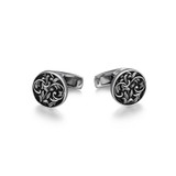 Men's Black Chisel Rhodium-Plated Sterling Silver Cufflinks by ETHOS - UC0039