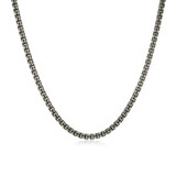 Men's 24" Italian Chain Gunmetal-Finish Sterling Silver Franco Chain Necklace by ETHOS - UN0034