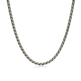 Men's 20" Italian Chain Gunmetal-Finish Sterling Silver Cuban Chain Necklace by ETHOS - UN0036