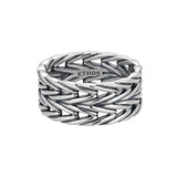 Additional view of Mens Double Oxidized Foxtail Chain Ring by ETHOS - UR0116