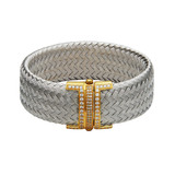 Charles Garnier Aurora Gold/Rhodium-Plated Sterling Silver Cubic Zirconia Bangle Bracelet CB0116