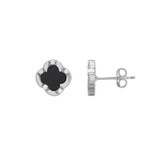 Charles Garnier Bliss Rhodium-Plated Sterling Silver Black Onyx Cubic Zirconia Stud Earrings CE0197