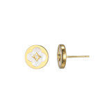 Charles Garnier Bliss Gold-Plated Sterling Silver Mother-of-Pearl Cubic Zirconia Stud Earrings CE0198