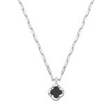 Charles Garnier Bliss Rhodium-Plated Sterling Silver Black Onyx Cubic Zirconia Necklace CN0197
