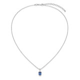 Charles Garnier Windsor Rhodium-Plated Sterling Silver Lab-Created Blue Sapphire Lab-Created White Sapphire Necklace CN0208