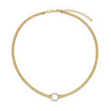 Charles Garnier Equestra Gold/Rhodium-Plated Sterling Silver Cubic Zirconia Necklace CN0214