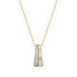 Charles Garnier Baguette Gold/Rhodium-Plated Sterling Silver Cubic Zirconia Necklace CN0224