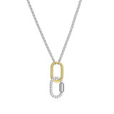 Charles Garnier Promise Gold/Rhodium-Plated Sterling Silver Cubic Zirconia Necklace CN0228