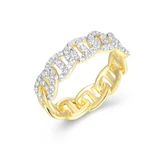 Charles Garnier Mariner Gold/Rhodium-Plated Sterling Silver Cubic Zirconia Ring CR0176