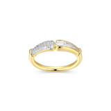 Charles Garnier Baguette Gold/Rhodium-Plated Sterling Silver Cubic Zirconia Ring CR0224