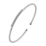 Charles Garnier 2mm Cuffs Rhodium-Plated Sterling Silver Cubic Zirconia Bangle Bracelet MLC8505WZ