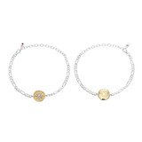 ELLE Two-Tone Plated Sterling Silver Lab-Created Sapphire Bracelet LB0262