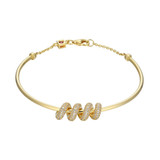 ELLE Jewelry Eternal Gold-Plated Sterling Silver CZ Bangle Bracelet LB0244