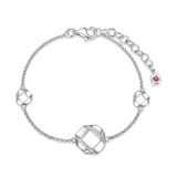 ELLE Jewelry Lattice Sterling Silver Cubic Zirconia Bracelet B10231WZ