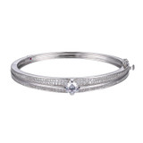 ELLE Jewelry Rodeo Drive Sterling Silver Cubic Zirconia Bangle Bracelet B10249WZ
