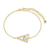 ELLE Jewelry Spatial Gold-Plated Sterling Silver Howlite Bracelet B10225YWHL