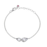 ELLE Jewelry Tulip Sterling Silver Cubic Zirconia Bracelet LB0255