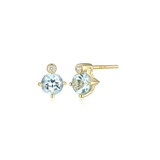 ELLE Jewelry Gold-Plated Sterling Silver Blue Topaz Stud Earrings E10348MARY
