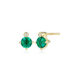 ELLE Gold-Plated Sterling Silver Lab-Created Emerald Stud Earrings E10348MAYY