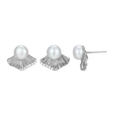 ELLE Jewelry Butterfly Sterling Silver Pearl Stud Earrings LE0260