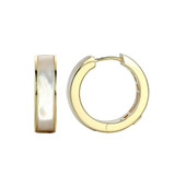 ELLE Jewelry Gold-Plated Sterling Silver Mother-of-Pearl Hoop Earrings LE0236