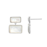ELLE Jewelry Vera Sterling Silver White Mother-of-Pearl Stud Earrings LE0237