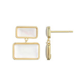 ELLE Jewelry Gold-Plated Sterling Silver Mother-of-Pearl Stud Earrings LE0238