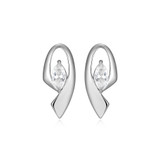 ELLE Jewelry Wink Sterling Silver Cubic Zirconia Stud Earrings LE0276