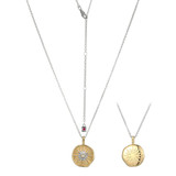 ELLE Two-Tone Plated Sterling Silver Lab-Created Sapphire Necklace LN0262