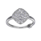 ELLE Jewelry Glimmer Rhodium-Plated Sterling Silver CZ Kite Ring LR0004