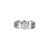 ELLE Jewelry Lookout Rhodium-Plated Sterling Silver CZ Band Ring LR0086