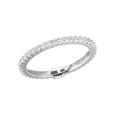 ELLE Jewelry Stardust Rhodium-Plated Sterling Silver CZ Ring R10301