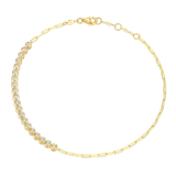 M by Monte Luna Mini Paperclip Chain & Bezel-Set Lab-Created Diamond 14K Yellow Gold-Plated Sterling Silver Anklet BA0239Y
