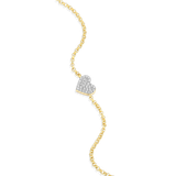 M by Monte Luna Pave Heart Pendant Bolo 14K Yellow Gold-Plated Sterling Silver Bracelet BB0006Y