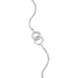 M by Monte Luna Lab-Created Diamond Twin Circle Bolo Rhodium-Plated Sterling Silver Bracelet